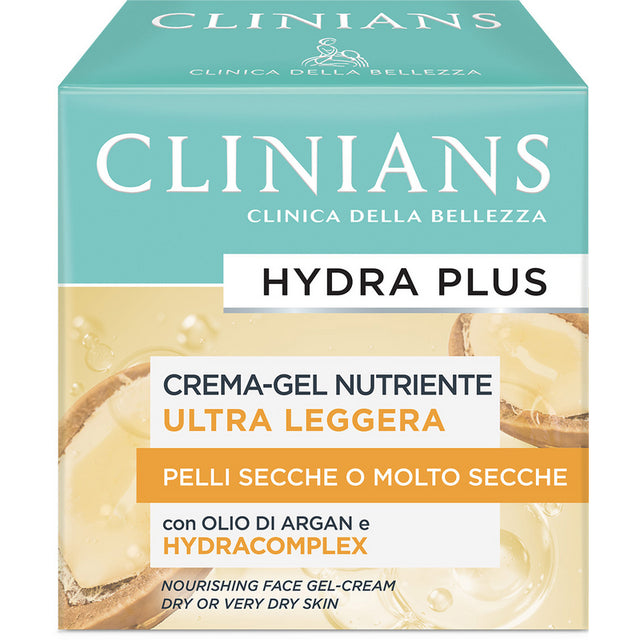 CLINIANS HYDRA PLUS CREMA GEL NUTRIENTE ULTRA-LEGGERA OLIO DI ARGAN PELLI SECCHE O MOLTO SECCHE 50 ML