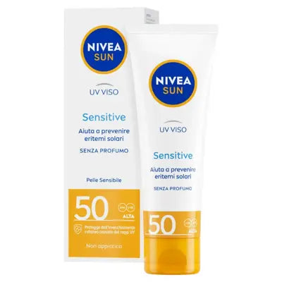Nivea Sun Uv Viso Sensitive SPF50 Crema Solare Delicata Per Pelli Sensibili SPF50 50 ml