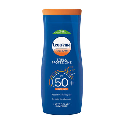 LEOCREMA SOLARE TRIPLA AZIONE LATTE IDRATANTE SPF50