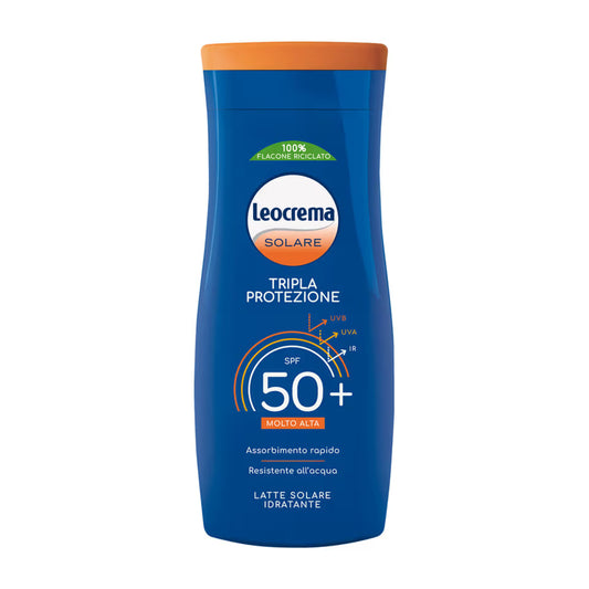LEOCREMA SOLARE TRIPLA AZIONE LATTE IDRATANTE SPF50