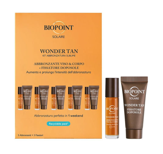 Biopoint Wonder tan kit Olio SPF6 + Fissatore Doposole NEW 10 + 20 x 5ml