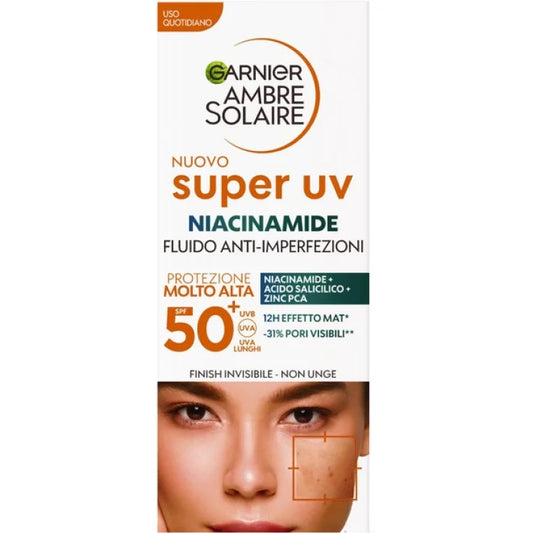 Garnier Ambre Solaire Fluido Anti Imperfezioni alla Niacinamide SPF50 40 ml