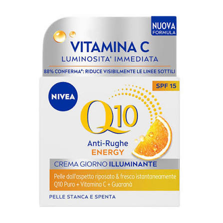 Nivea Q10 Anti-Rughe Energy Crema Giorno Illuminante SPF 15 Pelle Stanca e Spenta 50 ml